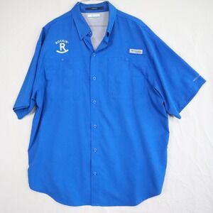 Columbia PFG Shirt Mens Large Tamiami Omni-Shade Vented Fishing Button Rockin' R